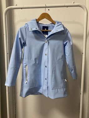 Jacadi Light Blue insulated Girls' Raincoat with Hood